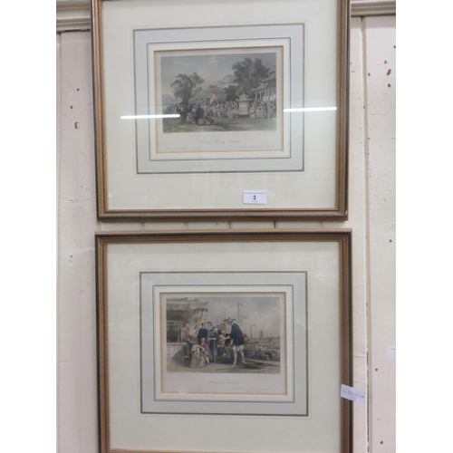 3 - Set of Six Framed Antique Chinese Themed Engravings