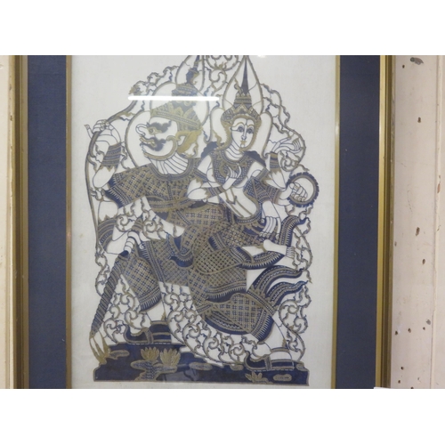 37 - Asian Tapestry Picture in Gilt Frame