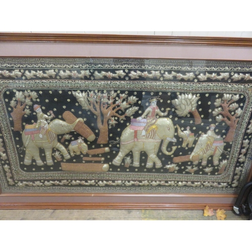 4 - Large Framed Indian Tapestry Picture