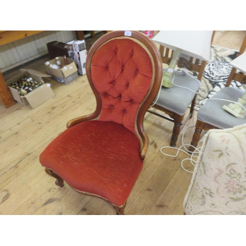 489 - Mahogany Button Back Nursing Chair