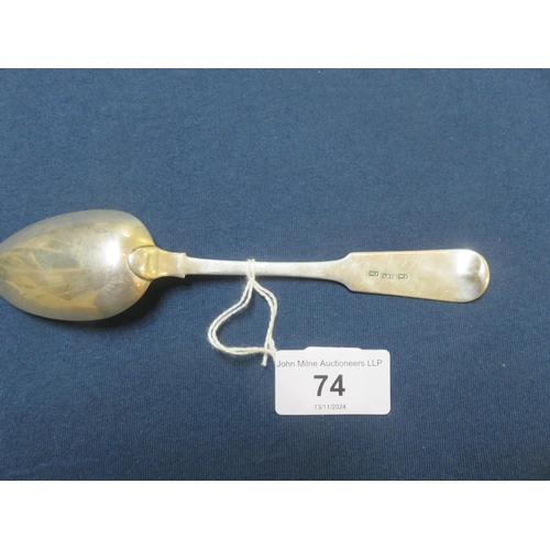 74 - Aberdeen Silver Dessert Spoon by William Jamieson