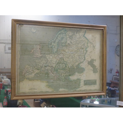 35 - Framed Mirror with Map of Europe