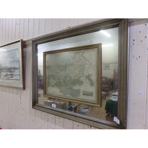 35 - Framed Mirror with Map of Europe