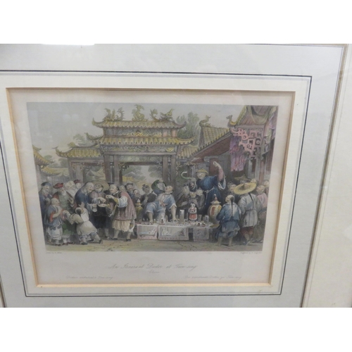 3 - Set of Six Framed Antique Chinese Themed Engravings