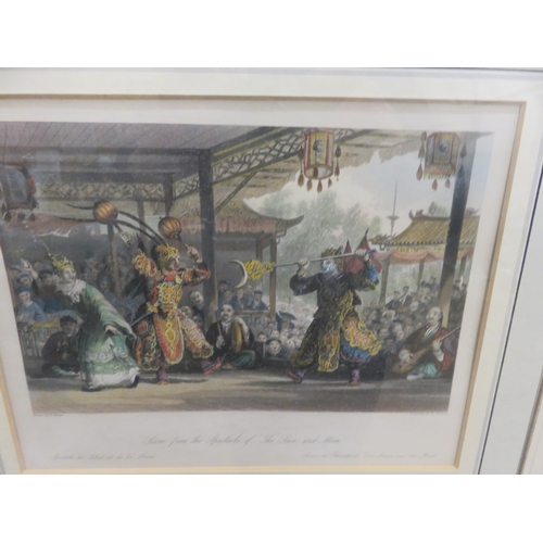 3 - Set of Six Framed Antique Chinese Themed Engravings