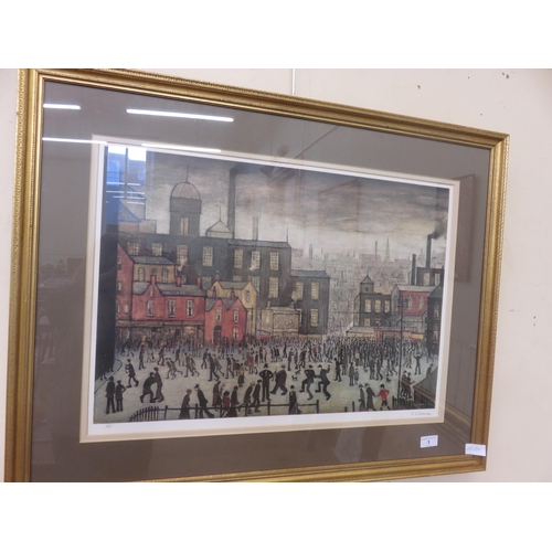 Framed and Signed Ltd Edition Print, "Our Town" L.S Lowry, Number 707/850