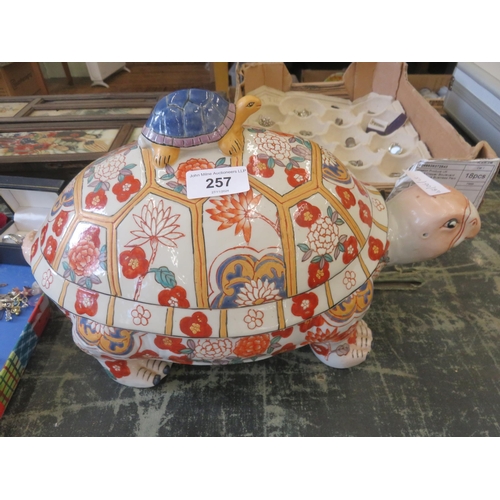 257 - Eastern Ceramic Lidded Tortoise