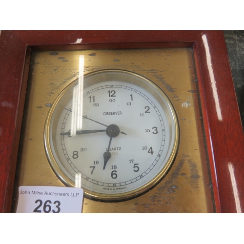 263 - Wooden Cased Observer Quartz Clock