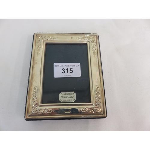 315 - Small Cased Silver Photo Frame