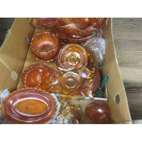 373 - Box of Various Carnival Glass