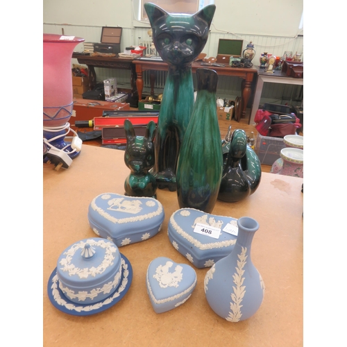 408 - Four Pieces Blue Mountain and a Quantity of Wedgwood Pieces