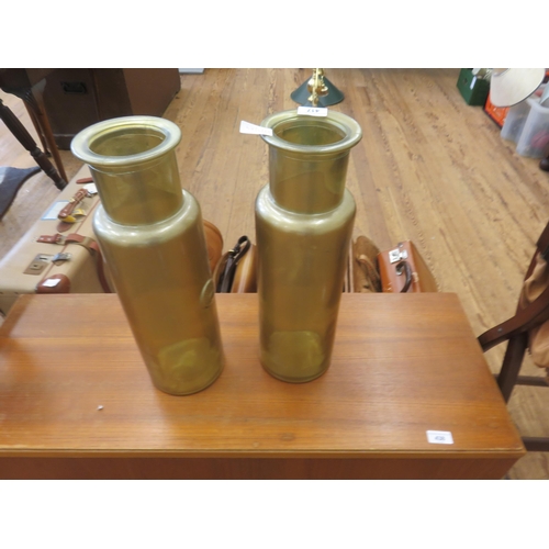 417 - Pair of Large Glass Gold Coloured Vases