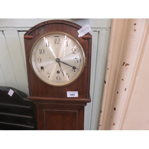 442 - Oak Cased Grandmother Clock