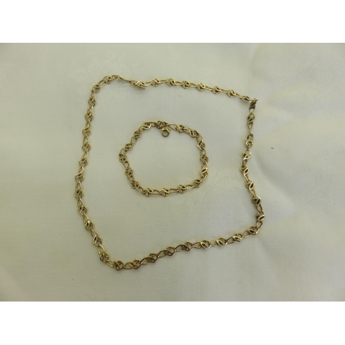 9ct. Gold Necklace and matching Bracelet, 27.2 grams