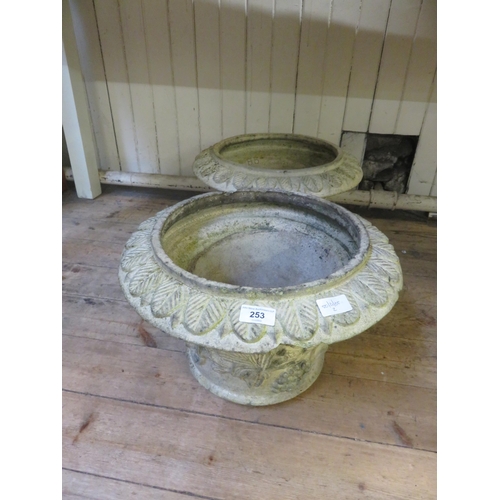 253 - Pair of Stone Garden Planters