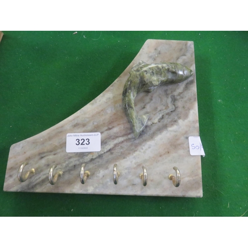 323 - Connemara Marble Fish Decorative Coat Hook Plaque