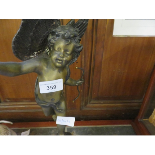 359 - Bronzed Cherub Statue