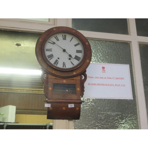 369 - Inlaid Mahogany Cased Wall Clock