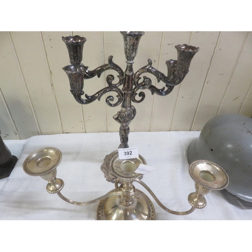 392 - Two Plated Candelabras