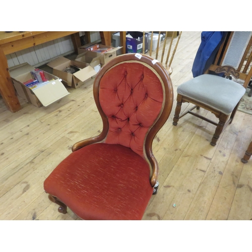 472 - Victorian Mahogany Framed Button Back Armchair