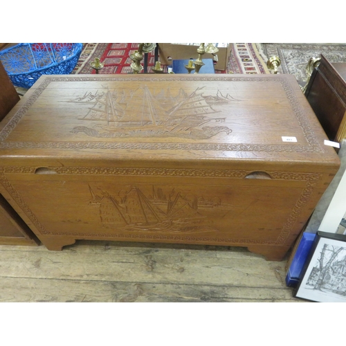 481 - Large Oriental Camphor Wood Chest