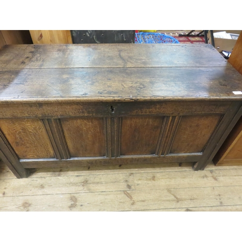 483 - Early English Oak Panel Coffer