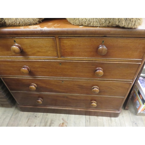 484 - Victorian Mahogany Chest of Five Drawers