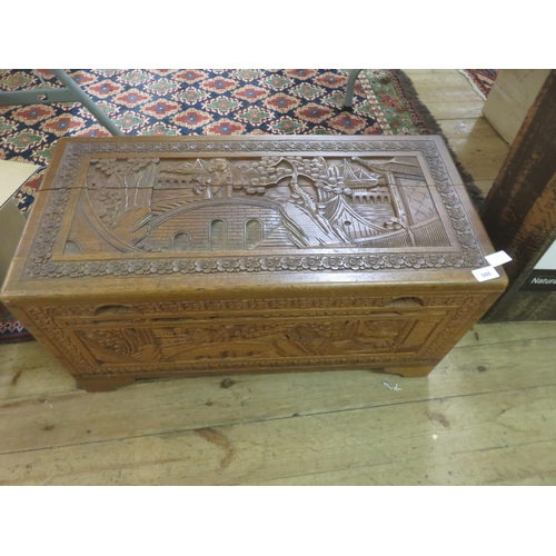 500 - Small Oriental Camphor Wood Chest