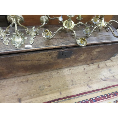 504 - Low Antique Oak Lift Top Chest