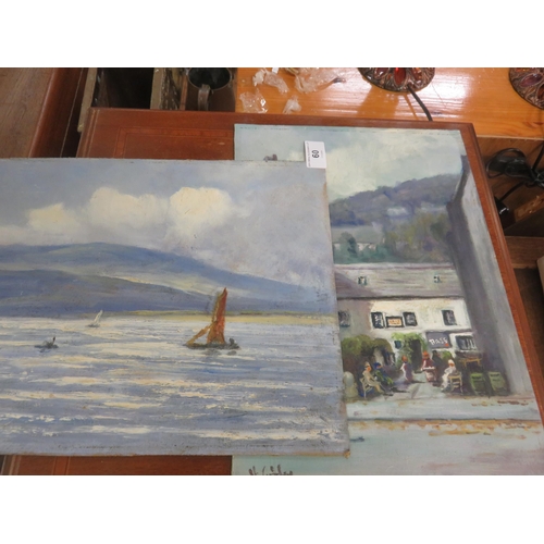 60 - Two unframed H. Hadfield Cubley Oil Paintings