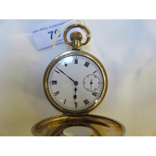 79 - Gilt Metal Half Hunter Pocket Watch