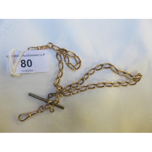 80 - 9ct Gold Albert Watch Chain, 12.1g