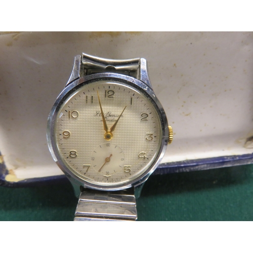 89 - Vintage 1950's J.W. Benson Manual Wind Wristwatch