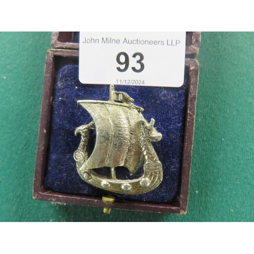 93 - Vintage Silver Viking Longboat Brooch