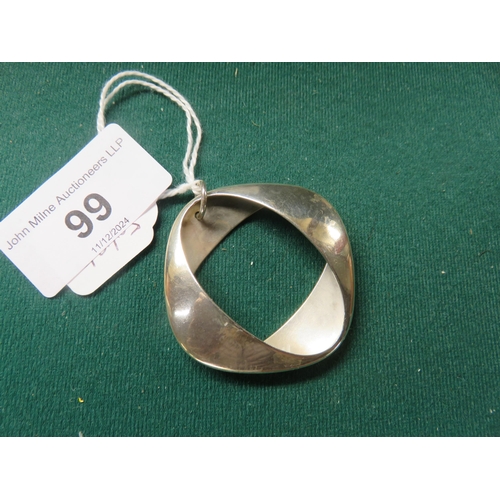 99 - Modernist Danish Silver Pendant by Georg Jensen