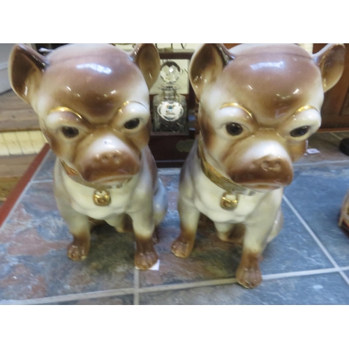 362A - Pair of Staffordshire Pug Dog Figures With Glass Eyes