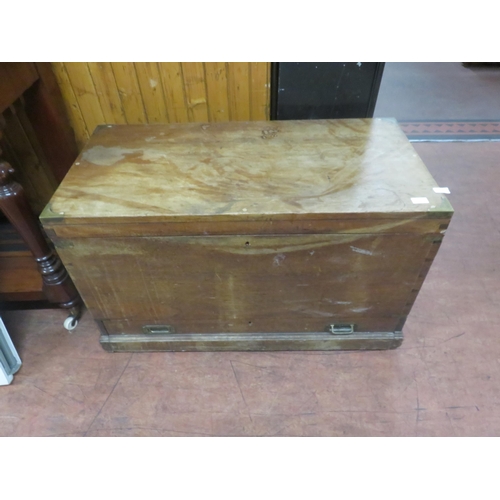 511 - Large Campaign Type Lift Top Chest With Brass Handles