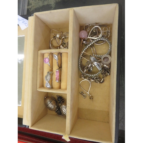 222 - Jewellery box with lot of Silver Jewellery