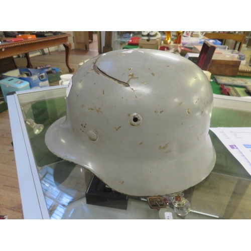 389 - Original WW2 German Helmet and Liner, M40, Q64, Marked Obergefreiter May, L38853, Has Bullet Ricoche... 