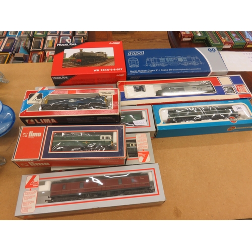 386 - Ten Lima, Airfix and other boxed Locomotives and Carriages