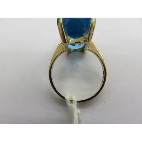 102 - 14ct. Blue Topaz on 9ct. Gold Ring