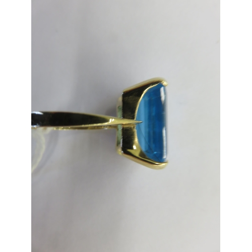 102 - 14ct. Blue Topaz on 9ct. Gold Ring