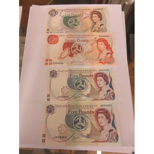 78 - Mixed Group of 1960's/70's Isle of Man Bank Notes, 1 x £20, 1 x £10, 2 x £5, 9 x £1, 4 x 50p. 2 x 10... 