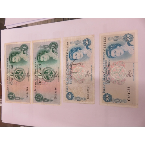 78 - Mixed Group of 1960's/70's Isle of Man Bank Notes, 1 x £20, 1 x £10, 2 x £5, 9 x £1, 4 x 50p. 2 x 10... 