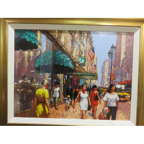 1 - Gilt Framed Oil On Panel - Expansive Scene of New York - Tony Rome, with Certificate