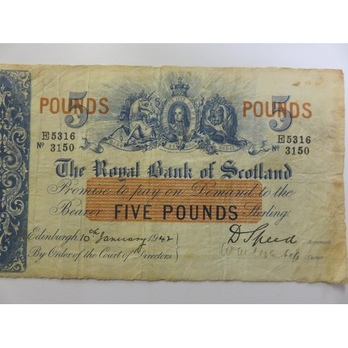 125 - 1942 Royal Bank of Scotland £5 note