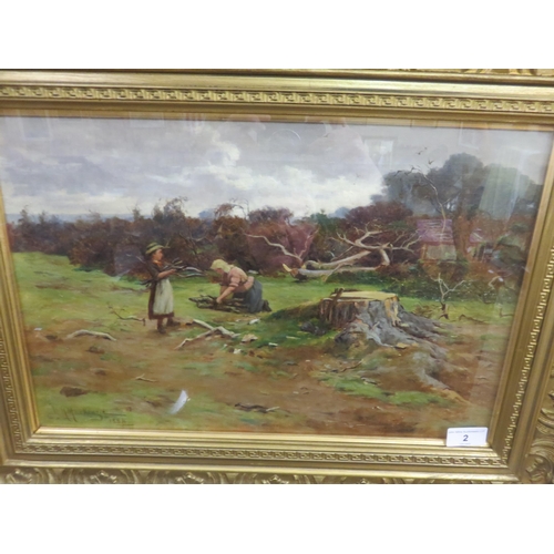 2 - Gilt Framed Oil Painting - 