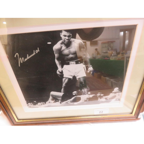 22 - Framed signed Mohammed Ali Picture