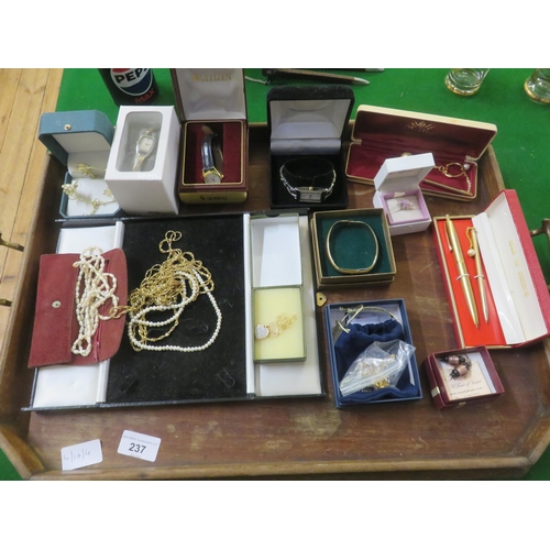 237 - Tray Lot - Watches and Costume Jewellery