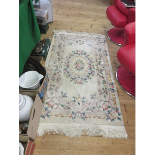 354 - Fringed Rug on Cream Ground